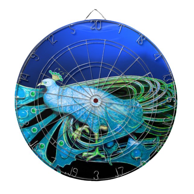 JEU DE FLÉCHETTES ÉLÉGANT PEACOCK EN BLEU (Devant)