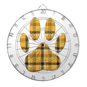Jeu De Fléchettes Empreinte de patte de chien Tartan