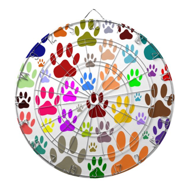 Jeu De Fléchettes Empreintes de pattes de chiens partout (Devant)