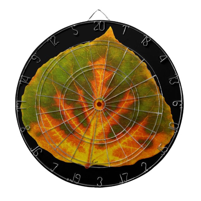 Jeu De Fléchettes Feuille vert orange et jaune d'Aspen #1 (Devant)
