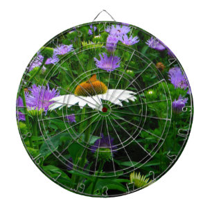 Jeu De Fléchettes Fleur de cône blanc, fleurs pourpres et papillon