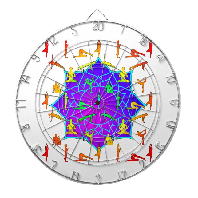 Jeu De Fléchettes Fleur Lotus Avec Poireaux De Yoga (Devant)