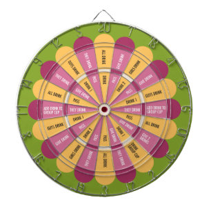 Jeu De Fléchettes Fleur potable de jeu en vert jaune rose