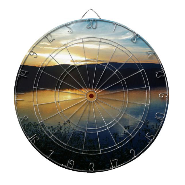 Jeu De Fléchettes Fleur sauvage, coucher de soleil bleu (Devant)