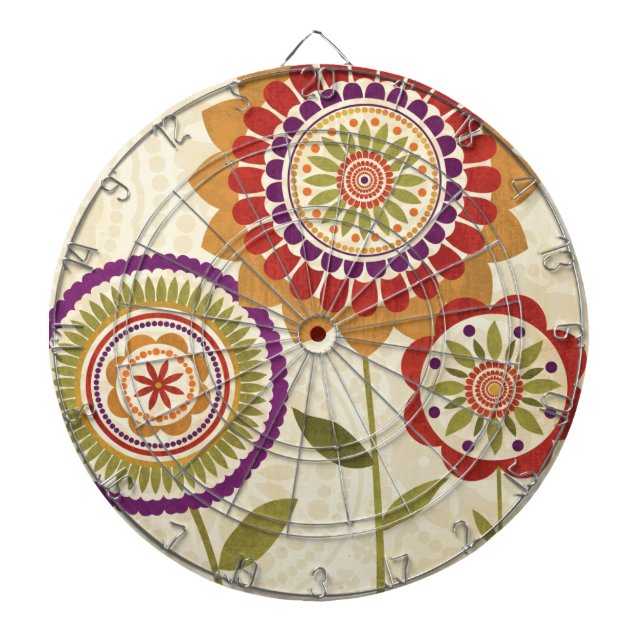 Jeu De Fléchettes Fleurs contemporaines d'automne (Devant)