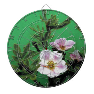 Jeu De Fléchettes fleurs de rose rose sauvage en vert, Élégant