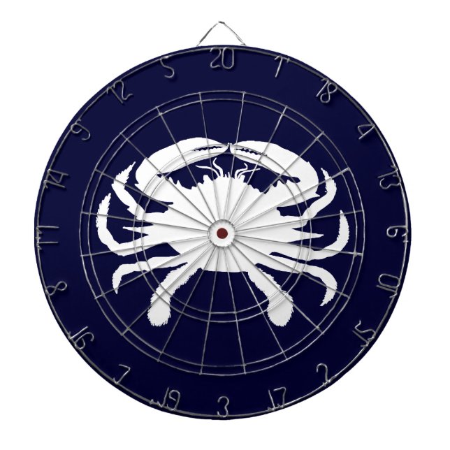Jeu De Fléchettes Forme de crabe bleu et blanc (Devant)