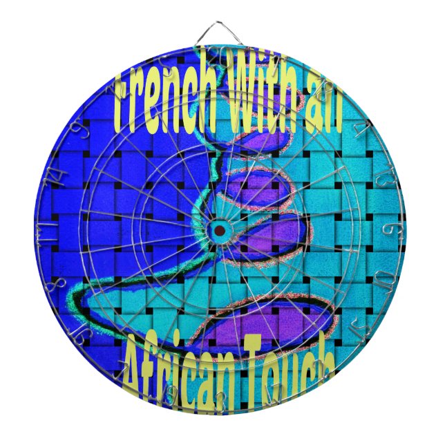 Jeu De Fléchettes Français Bleu Africain Tissé Abstrait violet forme (Devant)