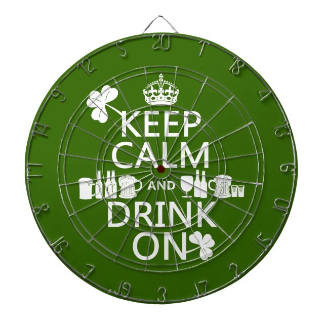 Jeu De Fléchettes Gardez le calme et buvez sur (st patrick irish) (Devant)