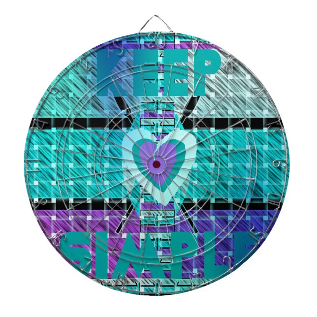 Jeu De Fléchettes Gardez-le simple : Cyan Heart & Clarity Art Motif (Devant)