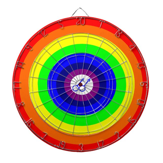 Jeu De Fléchettes Gay Men Round Rainbow Darboard (Devant)
