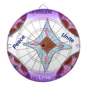 Jeu De Fléchettes "Gratitude Peace Love Unite" Mandala Art Imprimer