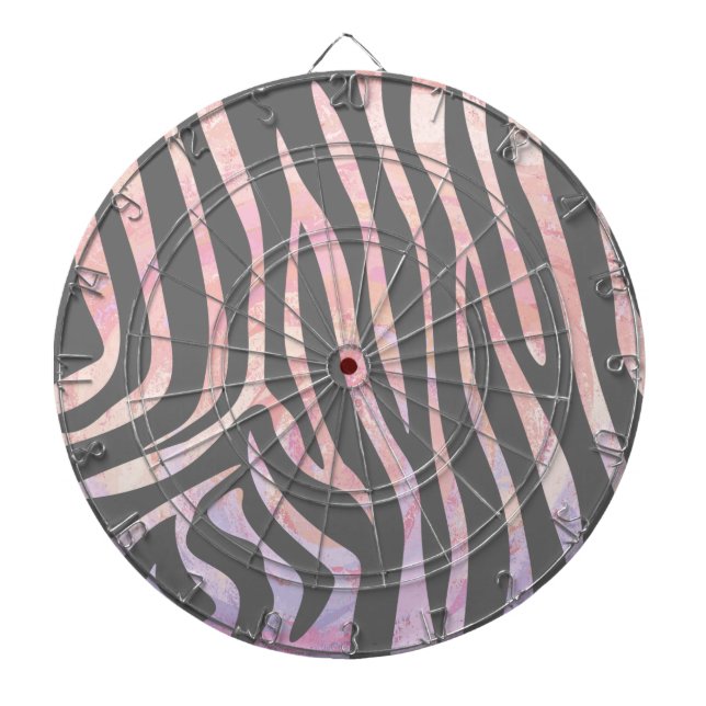 Jeu De Fléchettes Gris clair et rose Zebra (Devant)