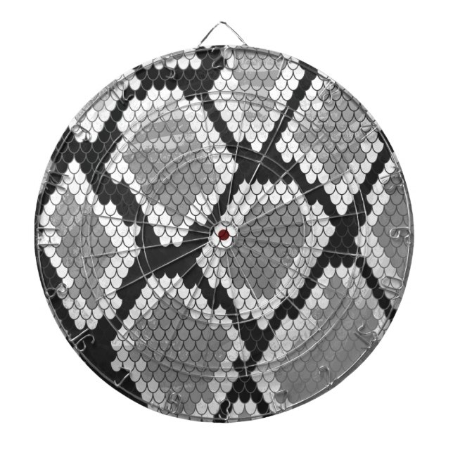 Jeu De Fléchettes Gris de serpent, blanc et noir (Devant)
