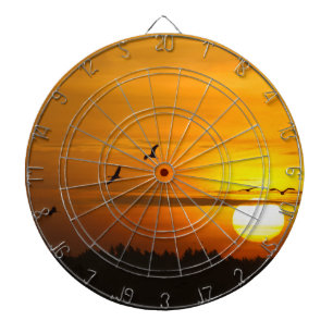 Jeu De Fléchettes Grues au lever du soleil