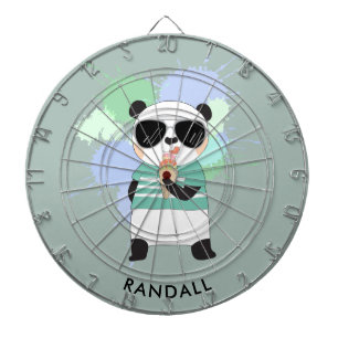 Jeu De Fléchettes Hipster Panda Bear avec n'importe quel nom