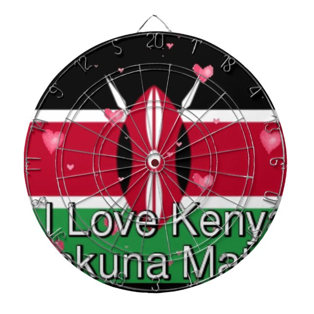 Jeu De Fléchettes I Love Kenya et "Hakuna Matata" Art Print (Devant)