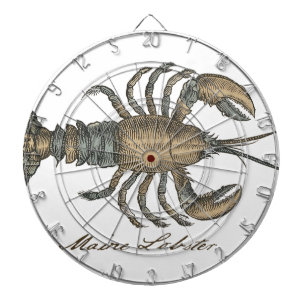 Jeu De Fléchettes Illustration de homard, fruits de mer du Maine