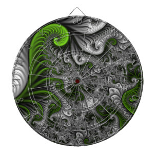 Jeu De Fléchettes Imaginaire Monde Vert Et Gris Art Fractal Abstrait