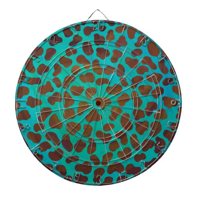Jeu De Fléchettes Impression Brown et Turquoise dalmate (Devant)