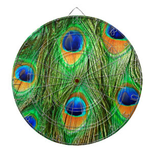 Jeu De Fléchettes Impression de plumes de paon colorées