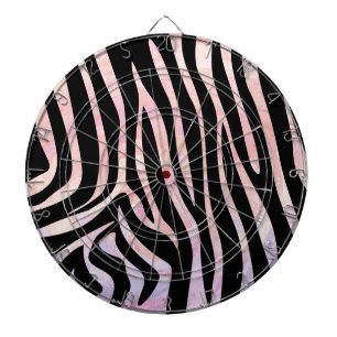 Jeu De Fléchettes Impression noire et rose Zebra
