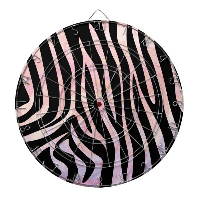 Jeu De Fléchettes Impression noire et rose Zebra (Devant)