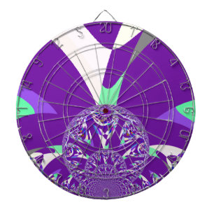Jeu De Fléchettes Imprimante d'art bleu rétro Cyan Kaleidoscope