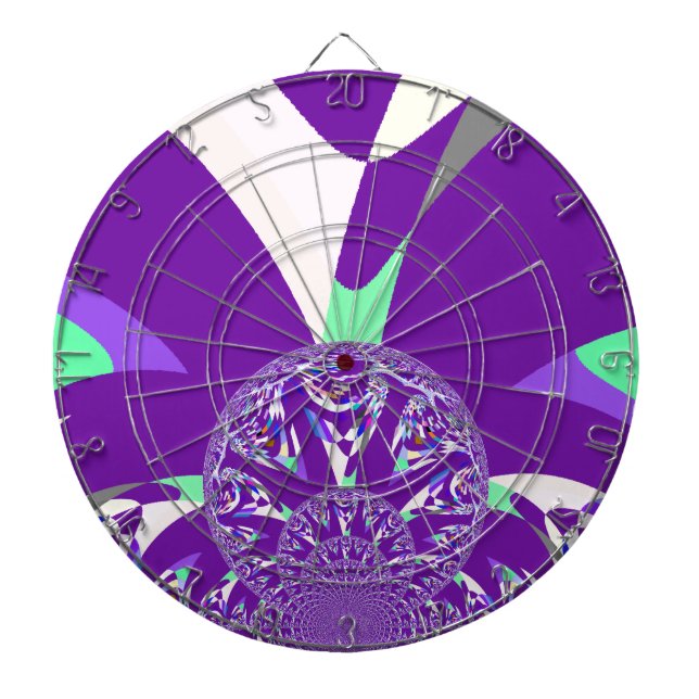 Jeu De Fléchettes Imprimante d'art bleu rétro Cyan Kaleidoscope (Devant)