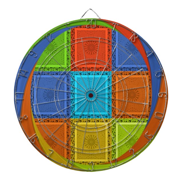 Jeu De Fléchettes Imprimer À damiers (Devant)