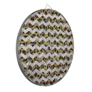 Jeu De Fléchettes Imprimerie Leopard Brown et jaune Cevron