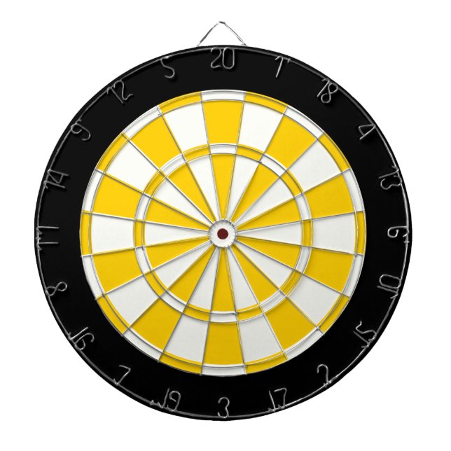 Jeu De Fléchettes Jaune Doré Noir Et Blanc (Devant)