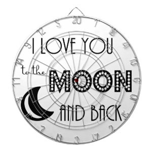 Jeu De Fléchettes je t'aime jusqu'à la lune et retour noir blanc