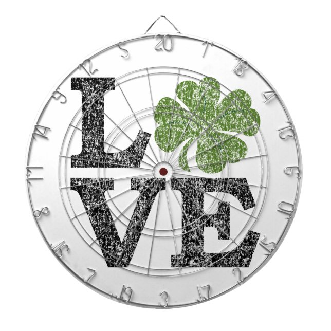 Jeu De Fléchettes Jour de la Saint Patrick LOVE avec shamrock (Devant)
