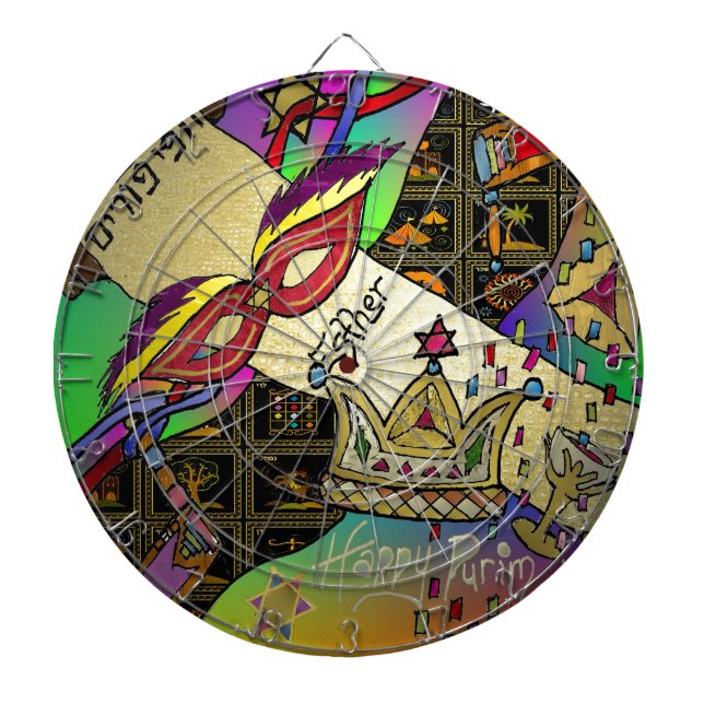 Jeu De Fléchettes Judaica Purim Esther Célébration Art Imprimer (Devant)
