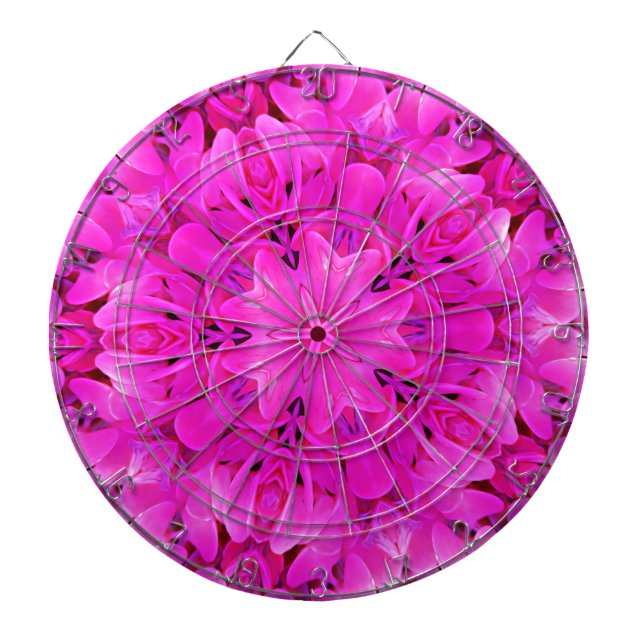 Jeu De Fléchettes Kaleidoscope Design Art Floral rose chaud (Devant)