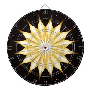 Jeu De Fléchettes Kaleidoscope Design Bright Yellow Star