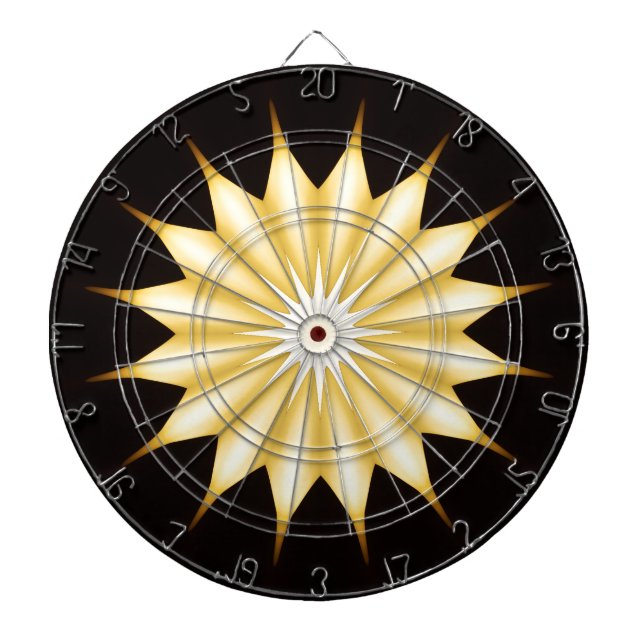 Jeu De Fléchettes Kaleidoscope Design Bright Yellow Star (Devant)