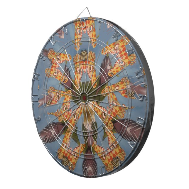 Jeu De Fléchettes Kaleidoscope Giraffe Mandala : Safari Art Abstrait (Devant droit)