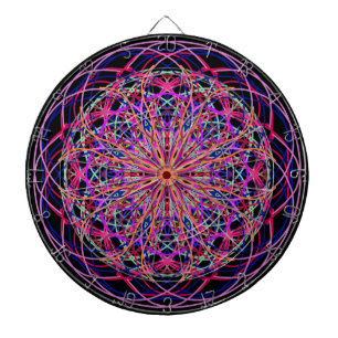 Jeu De Fléchettes Kaleidoscope noir rose rouge