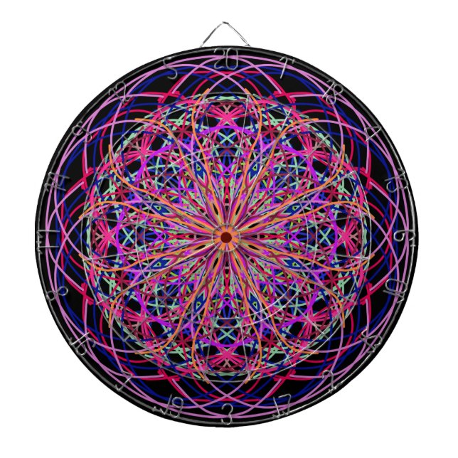 Jeu De Fléchettes Kaleidoscope noir rose rouge (Devant)