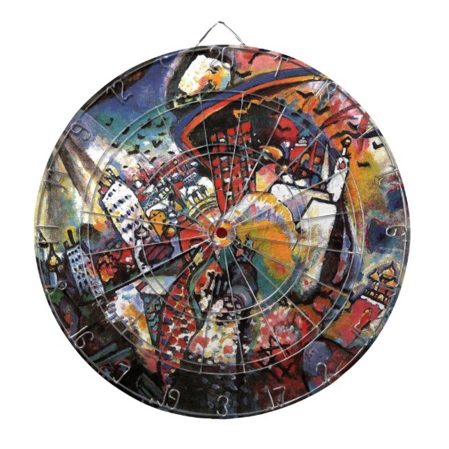 Jeu De Fléchettes Kandinsky Moscou I Cityscape peinture Abstraite (Devant)