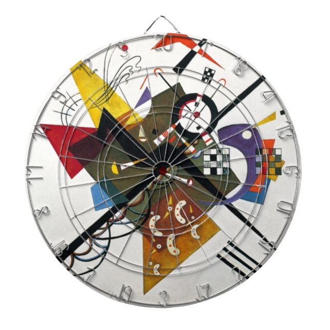 Jeu De Fléchettes Kandinsky Sur Blanc Deux Peintures Abstraites (Devant)