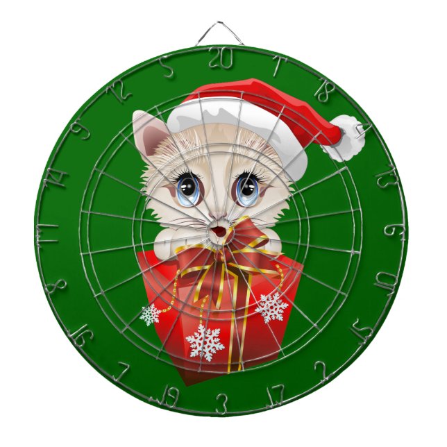 Jeu De Fléchettes Kitten Noël Père Noël avec cadeau (Devant)