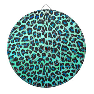 Jeu De Fléchettes Léopard noir et Turquoise