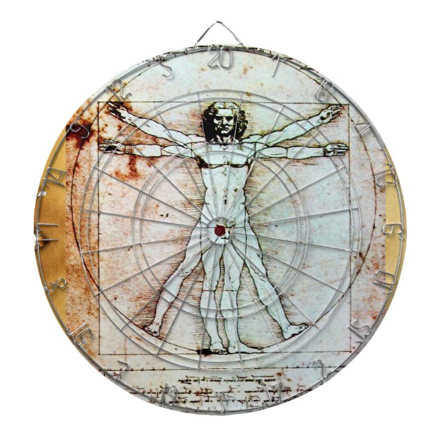 Jeu De Fléchettes L'HOMME VITRUVIEN - Parchemin antique (Devant)
