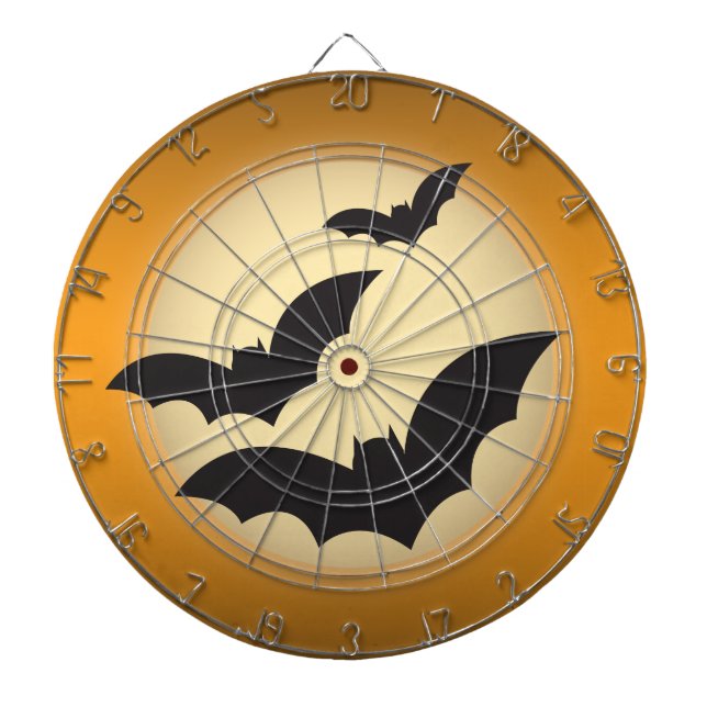 Jeu De Fléchettes Lune d'Halloween avec chauve-souris (Devant)