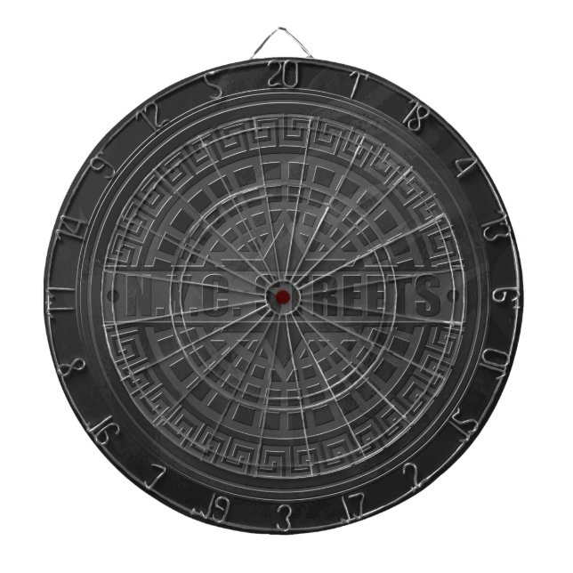 Jeu De Fléchettes Manhole Couvre Le Marbre Noir (Devant)
