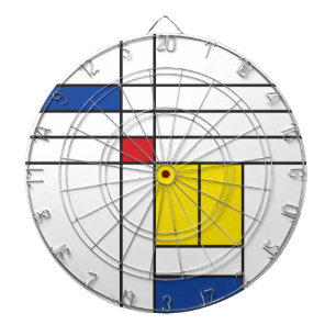 Jeu De Fléchettes Mondrian II Design d'Art Moderne Minimaliste De St
