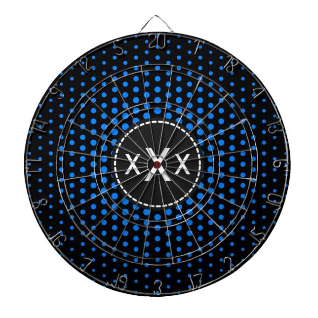 Jeu De Fléchettes Monogramme Azure Techno Dots Moderne (Devant)